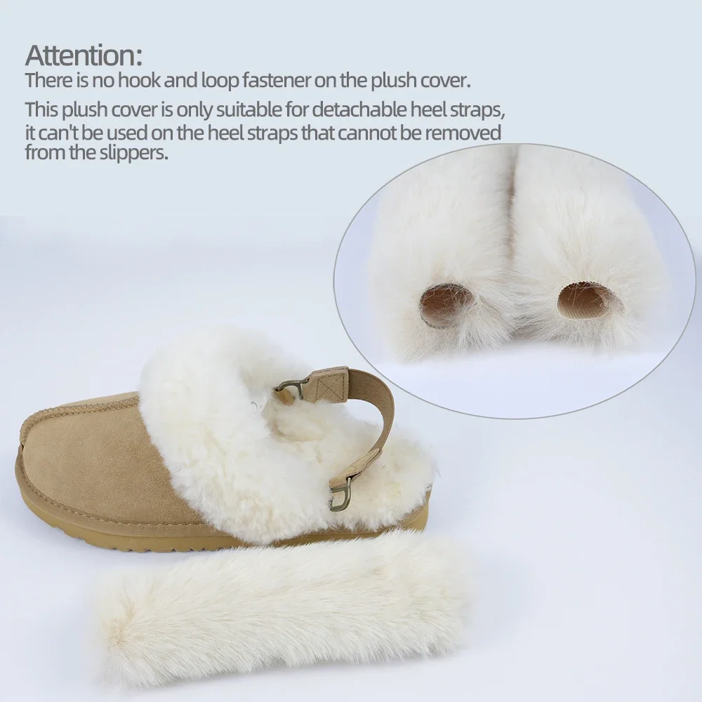 New 1 pair fluffy plush heel strap covers warm sleeves belts non-slip bonds shoelaces anti-loose for cotton slippers snow boots