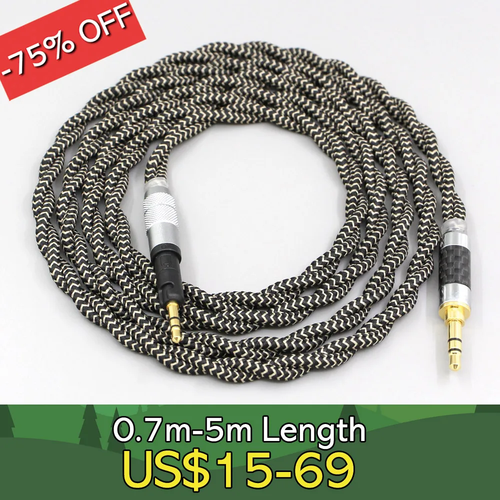 2 Core 2.8mm Litz OFC Earphone Shield Braided Sleeve Cable For Audio Technica ATH-M50x ATH-M40x ATH-M70x ATH-M60x LN008072