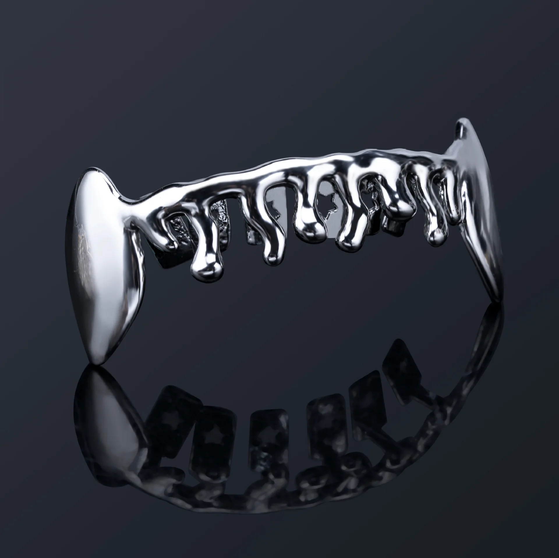 

Water Drop Joker Bling Teeth Grillz Top & Bootom Dental Mouth Punk Teeth Caps Cosplay Party Tooth Rapper Hip Hop Jewelry TG044