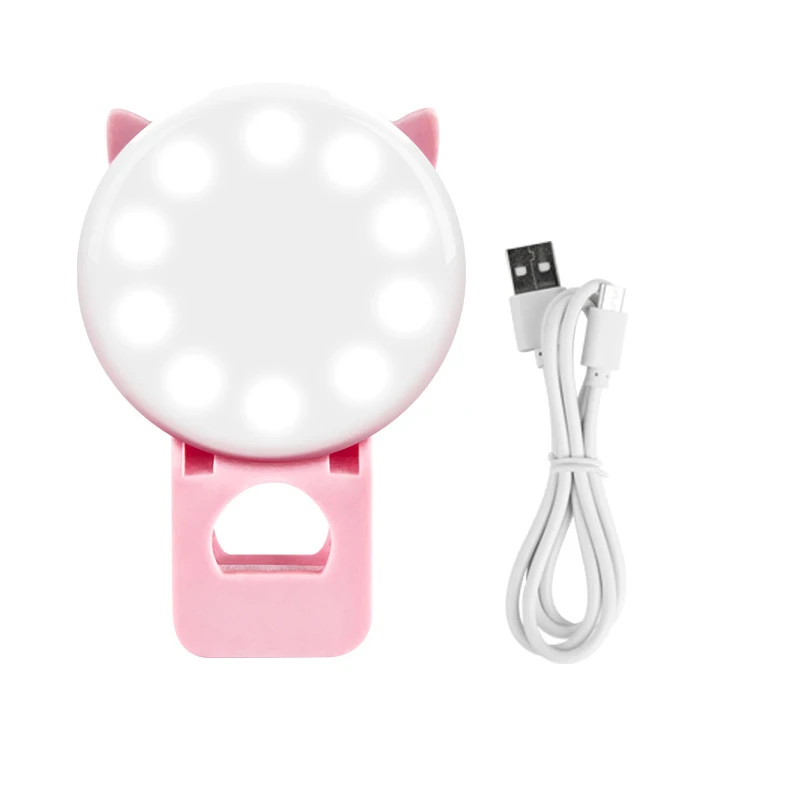 

Selfie Lights Mobile Phone Lens Portable Mini Selfie Ring Light Clip LED Selfie Lamp For Phones USB Charging
