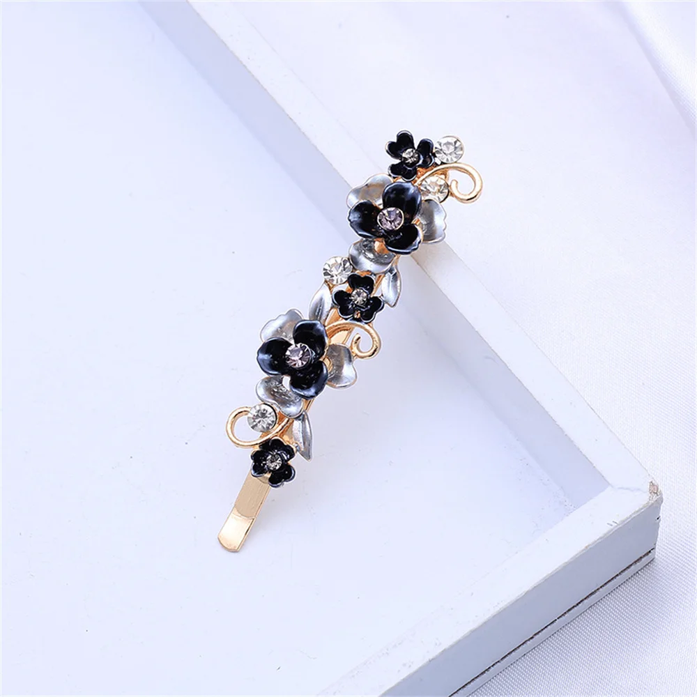 Fashion Women Butterfly Flower Alloy Barrettes Hairpin Hair Accessories Rhinestones Crystal Metal Bobby Pin Hair Clip Headwear