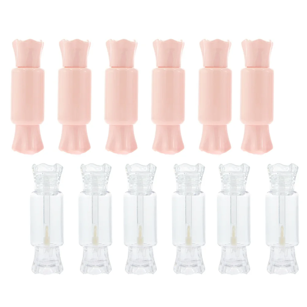 12 Uds. Contenedor de Color de labios DIY tubo de esmalte brillo Mini accesorios de maquillaje subenvase