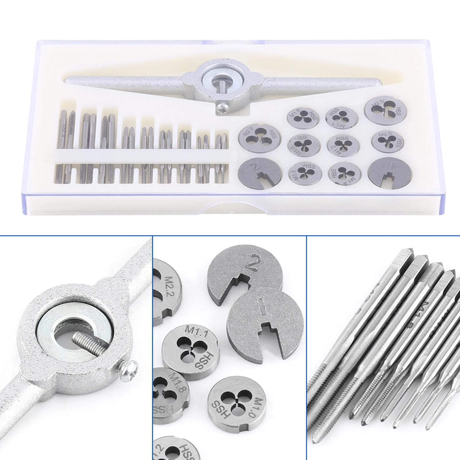 30PCS/Set Taps Dies Spanner Set Screw Threading Tapping Hand Tools Kit