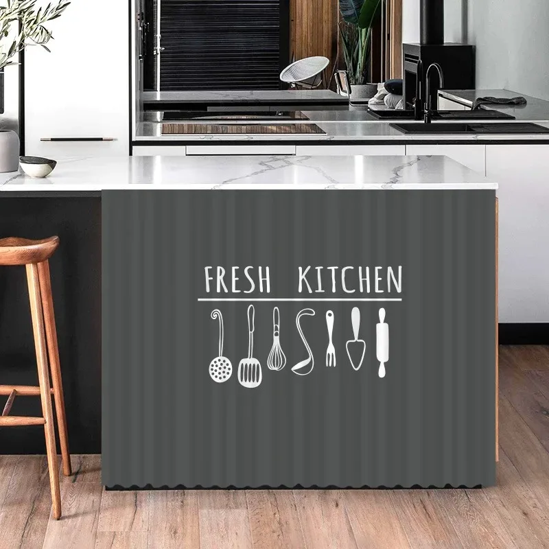 VIKAMA Simple Kitchenware Velcro Cabinet Curtain Coffee Bar Dustproof Concealment Cover Kitchen Home Laundry Room Decor