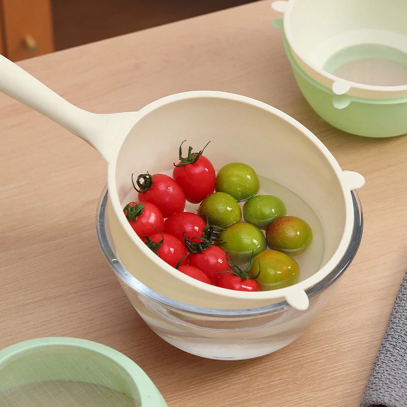 Rice Washing Spoon And Vegetable Basket Set, Convenient Kitchen Strainer For Tea Leaves And Soybean Residue