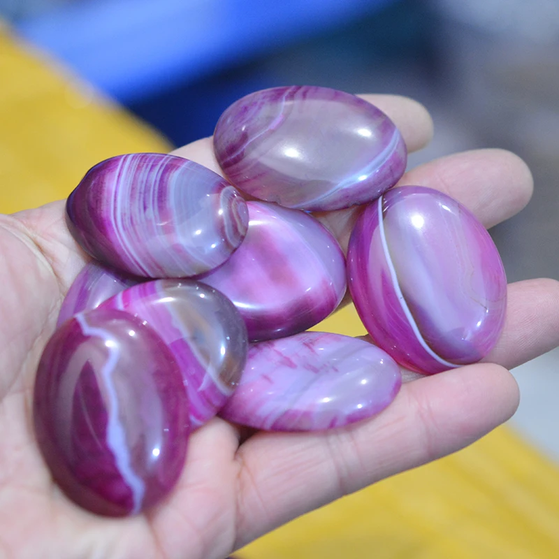 FLTMRH 40mmx30mm Oval Red Agates Beads Cabochon Flatback Dome Undrilled Natural Stone Beads For DIY Pandandt Earring Ring Jewelr