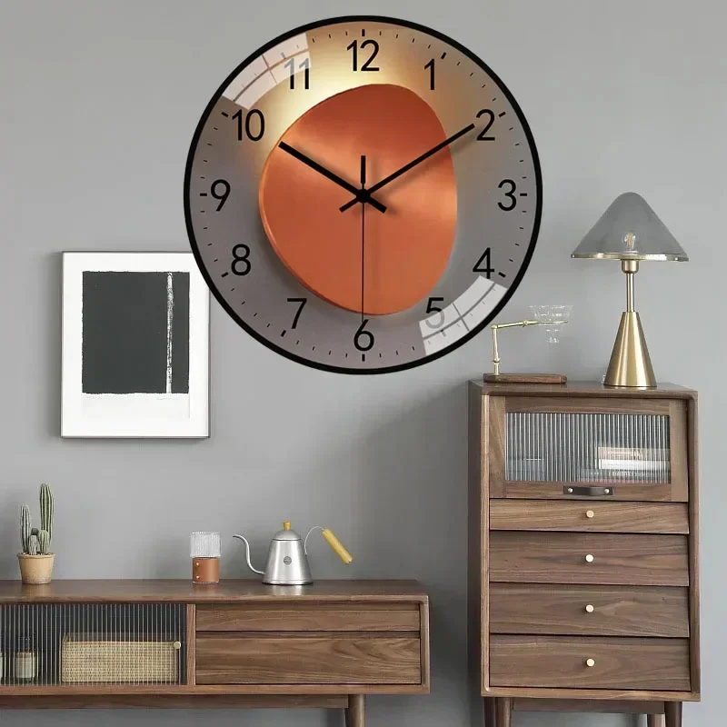 Classical Style Wall Clock Simple Digital Mute Non-ticking Wall Clock for Bedroom Living Room Sending Friends