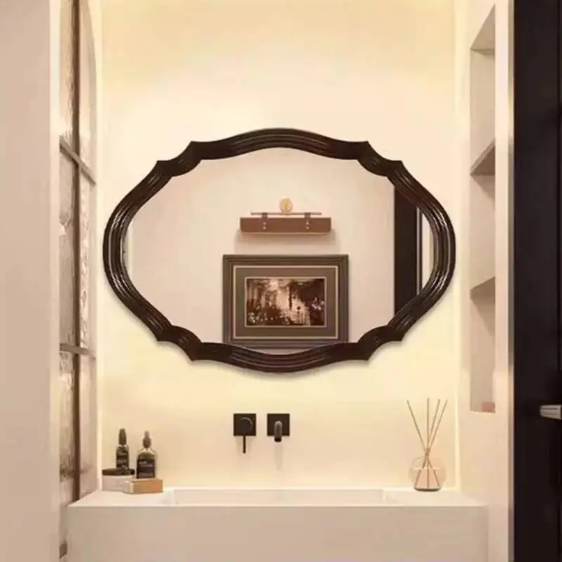 Wall Oval Mirror Funky Irregular Luxury Hanging Bathroom Bedroom Girls Men Aesthetic Mirror Vanity Espelhos Home Decorations