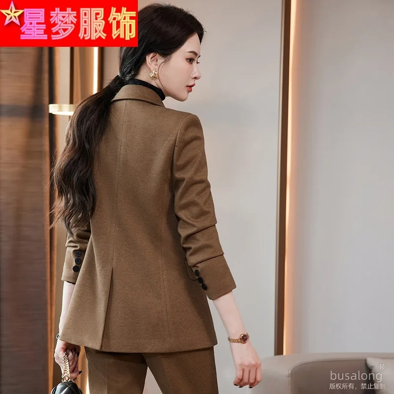 Terno profissional para mulheres, roupa de trabalho elegante de outono e inverno, terno de negócios estilo primavera e outono, terno formal, roupa de trabalho, F