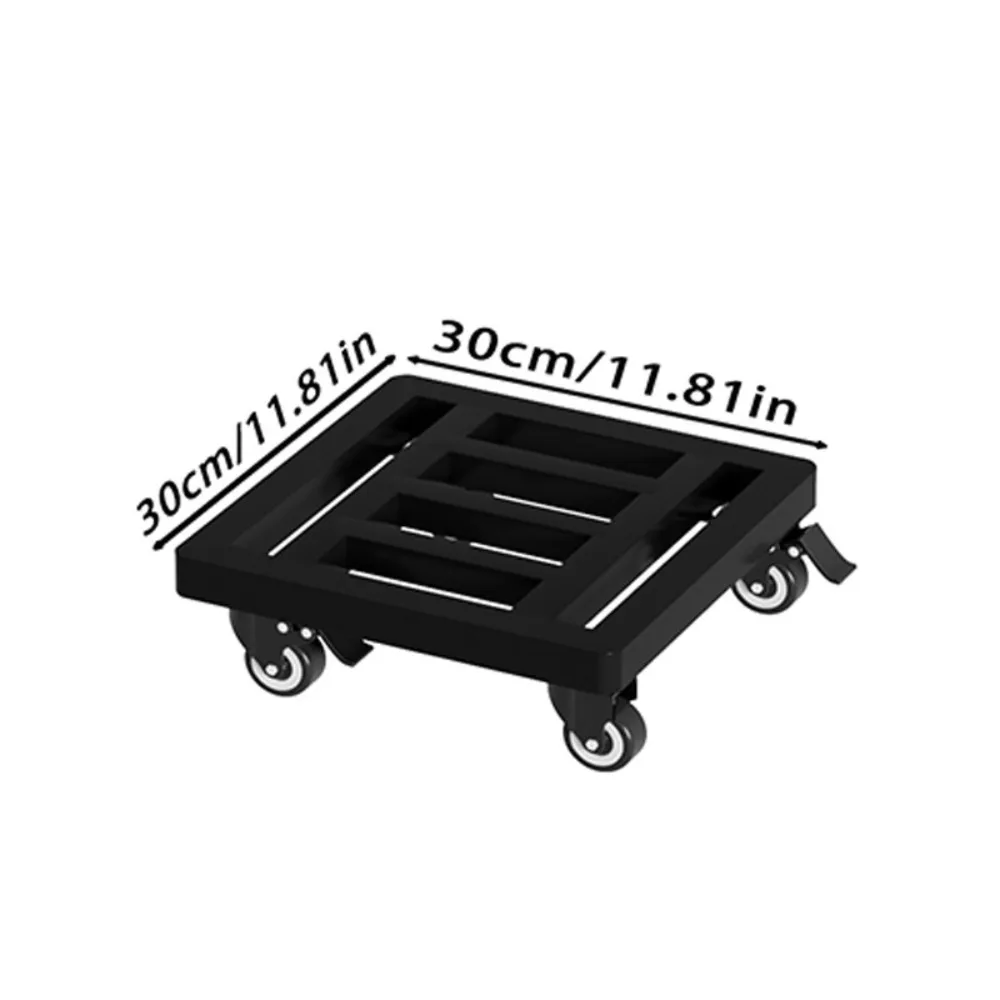 Heavy Duty Movable Plant Pot Base Flexible Wheels Square Shape Mobile Roller Tray Anti-Slip Design Strong Load-Bearing