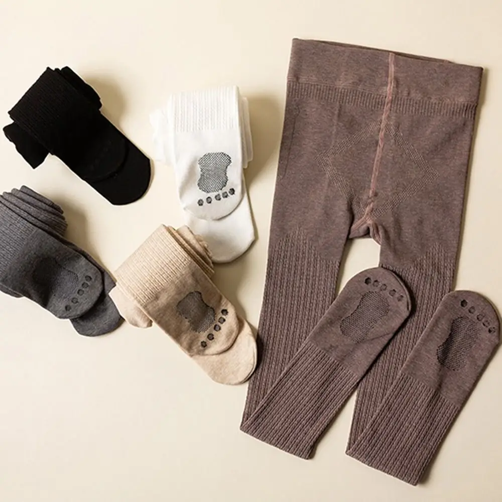 

Pilling Cotton Flower Pattern Non-Silp Botton Solid Color Dance Tights Autumn Winer Leggings Kids Leggings Children Pantyhose