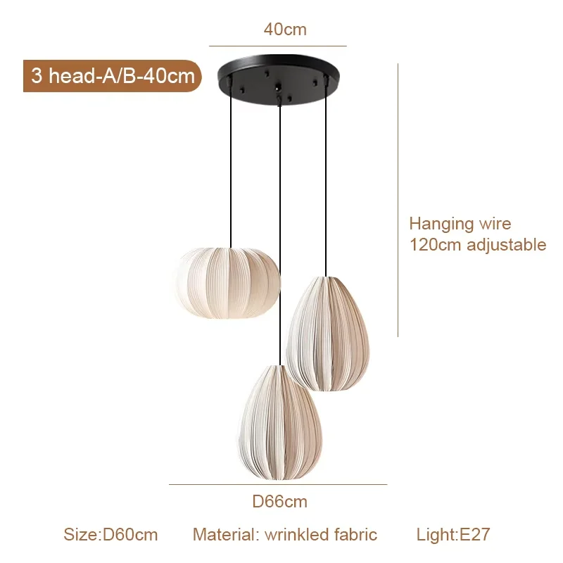 Japanse Wabi Sabi stoffen hanglamp LED beige hanglamp voor woonkamer restaurant vintage stoffen eetkamerverlichting armaturen