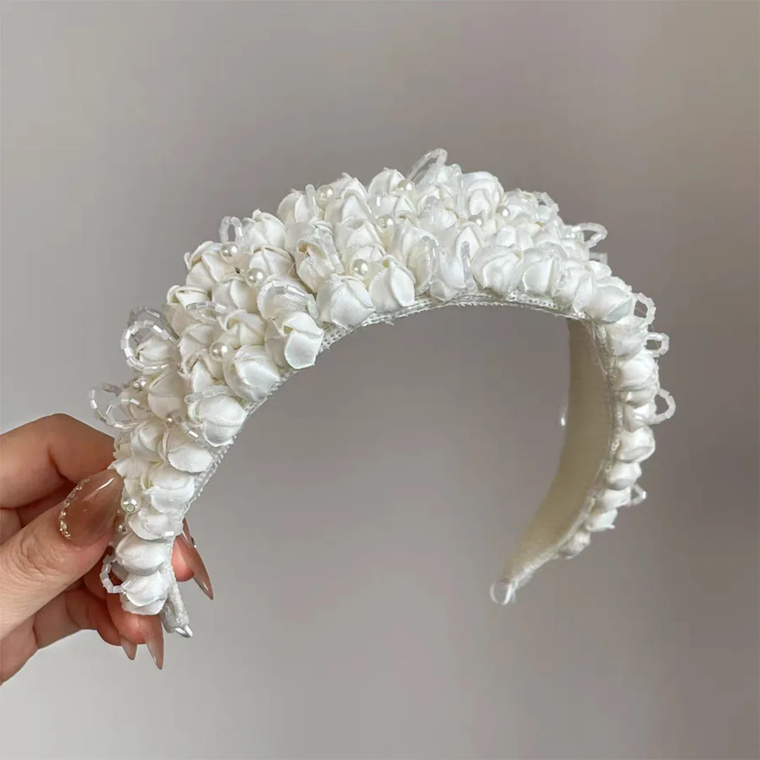 

Elegant French Vintage Lily of the Valley Floral Headband Handmade High-end Bridal Wedding Hairpiece