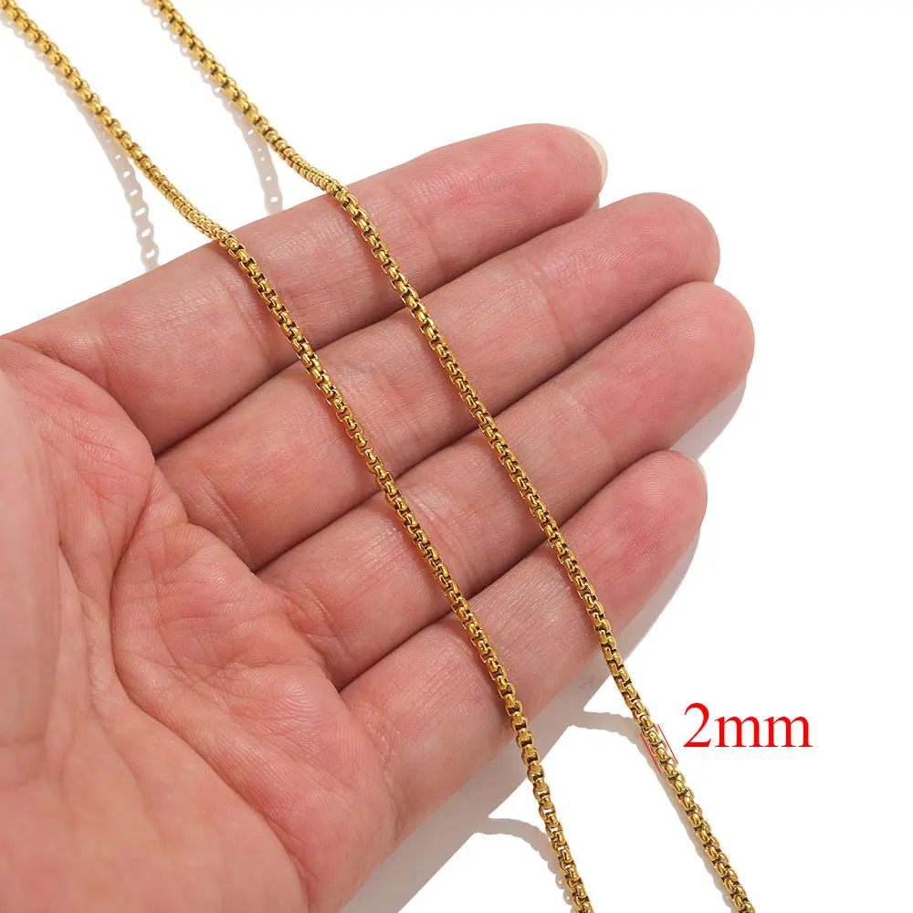 2 Meter Lippen Perlen Kette Edelstahl Kabel Ketten für Schmuckherstellung DIY Halskette Armband Zubehör Goldkette Erkenntnisse