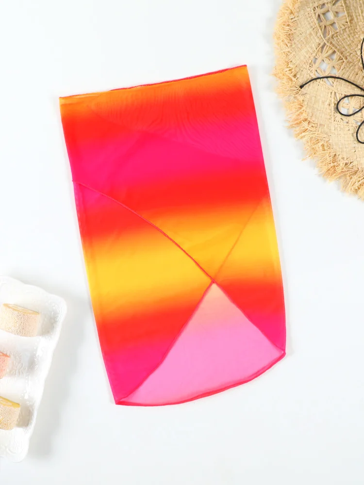 ชุดบิกินี่พิมพ์ลายเซ็กซี่คลุมชุดชายหาด2024ชุดคลุมใหม่ฤดูร้อนเสื้อผ้ากุลสตรี