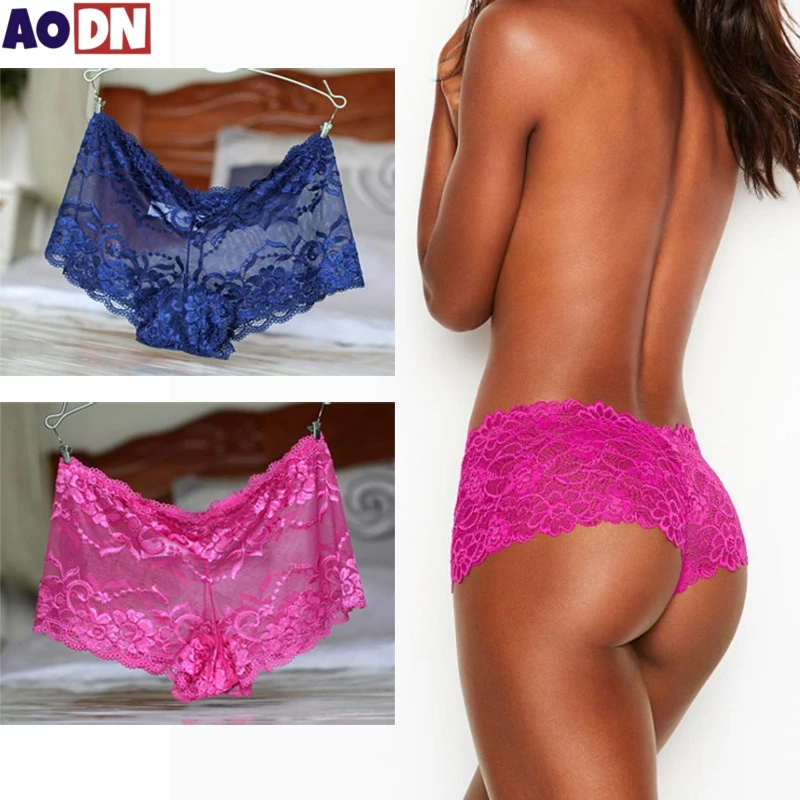 انظر من خلال شبكة سيدة سراويل بوكسر منتصف الخصر الملابس الداخلية النسائية المطرزة سراويل داخلية نسائية من الدانتيل رفع الأرداف سراويل داخلية للرجال #2