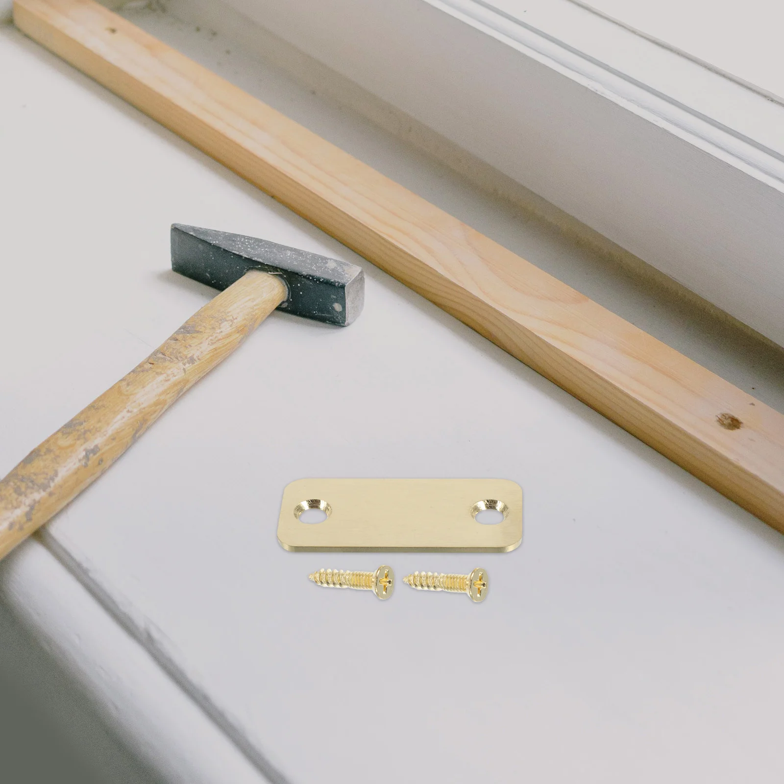 

1 set 1 Set Door Edge Filler Plate Durable Repair Kit For Exterior Interior Doors Hole Cover Reinforcement Part Strike Plate