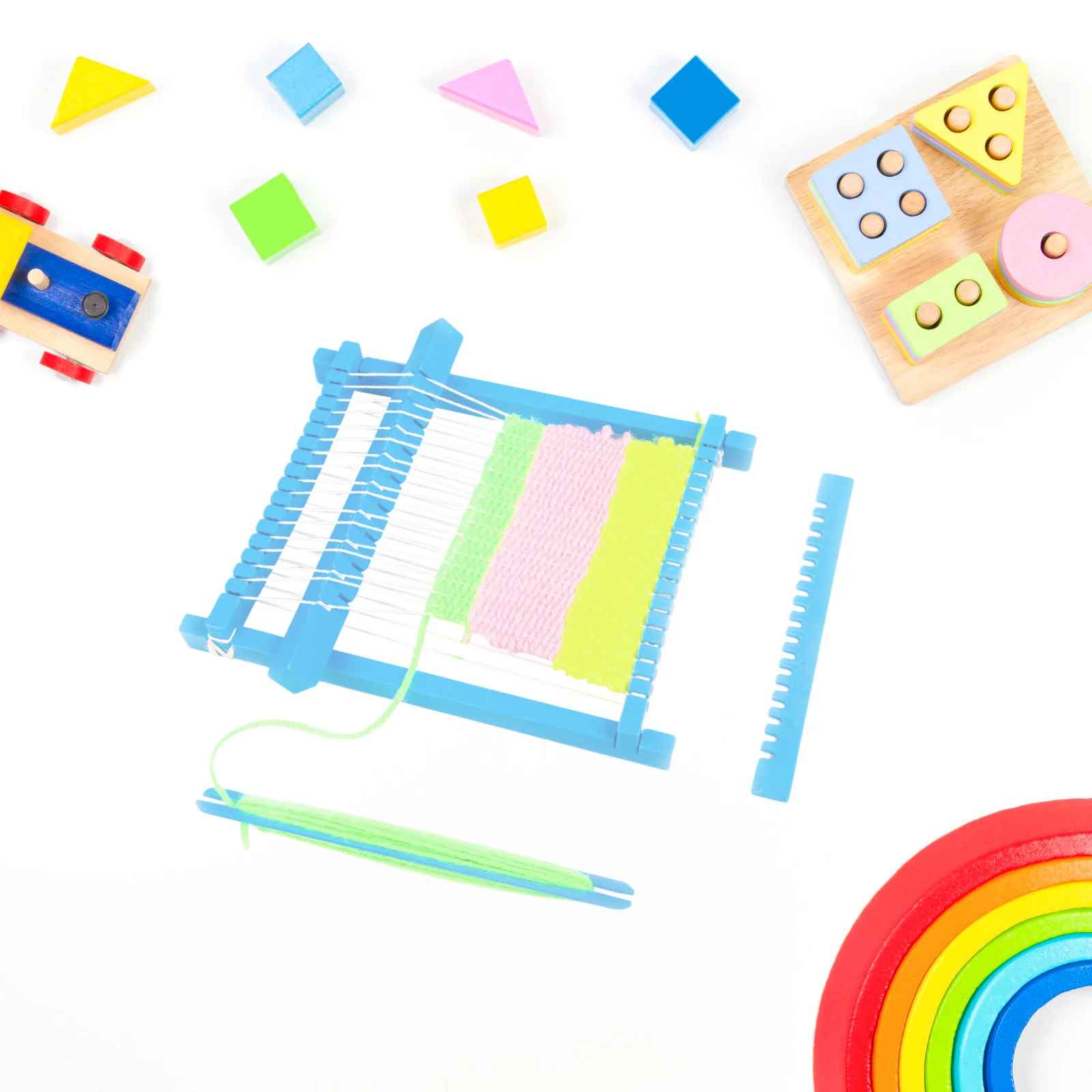 1Set Webstuhl-Lernbausatz für Kinder, DIY-Bastelaktivität, frühes Lernen, maschinell, Spaß, Eltern-Kind-Interaktion, kreativ