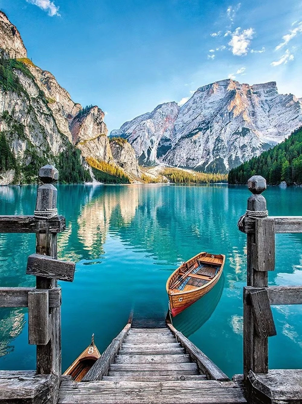 

The Small Boat By The River 500/1000/1200/2000 PCS Jigsaw Puzzles Family Activity Relaxing Games for Living Room Home Decor Gift