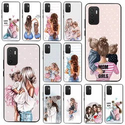 Soft Case for Xiaomi Redmi 10 10c 9a 9t 9 8 Note 11 Pro 5G 11s 11e 10 11t 9s Black Brown Hair Baby Mom Girl Son Phone Case Cover