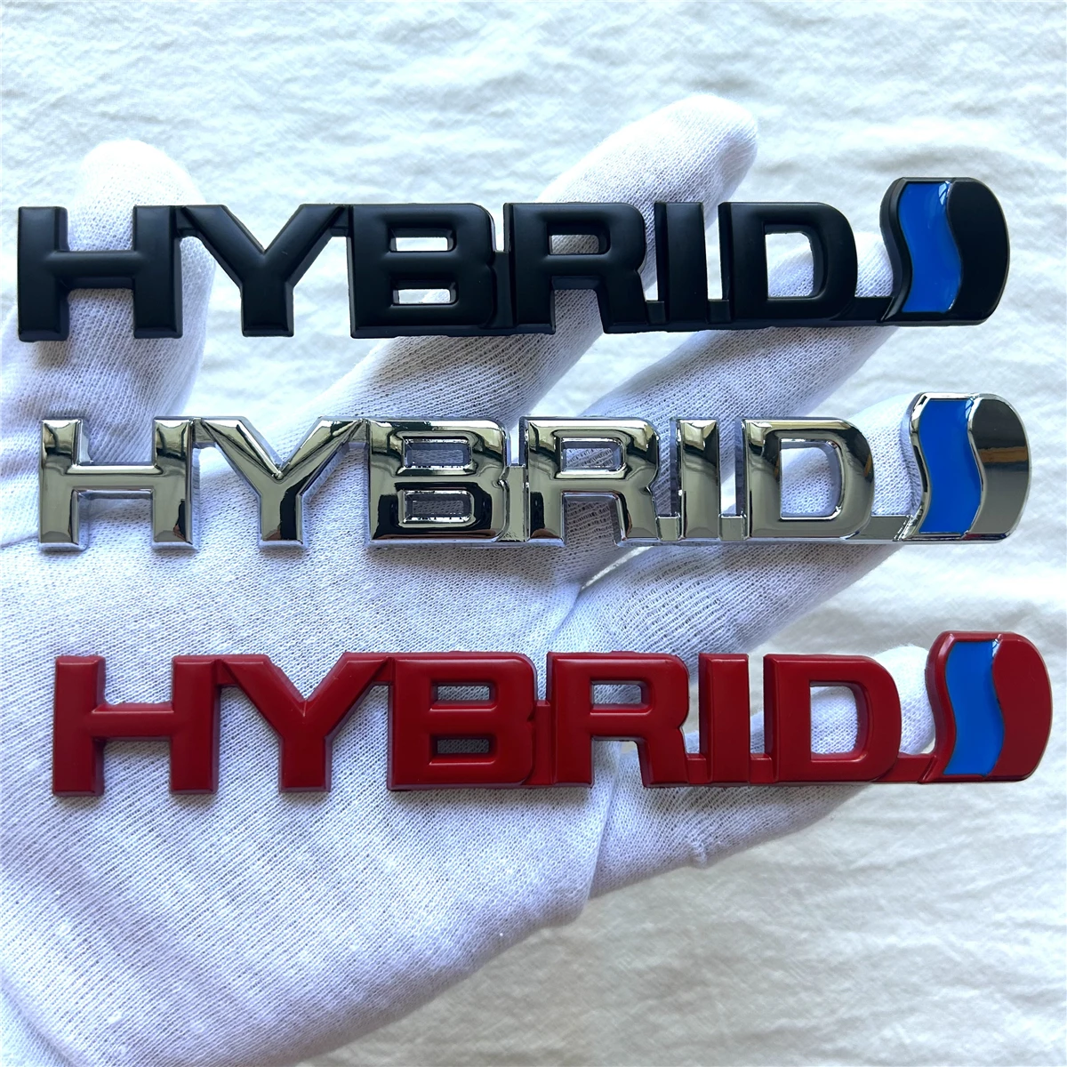 ملصقات زخرفية لشعار السيارة المعدنية HYBRID مناسبة لملحقات الملصقات على الجانب الخلفي لصندوق السيارة بأكملها