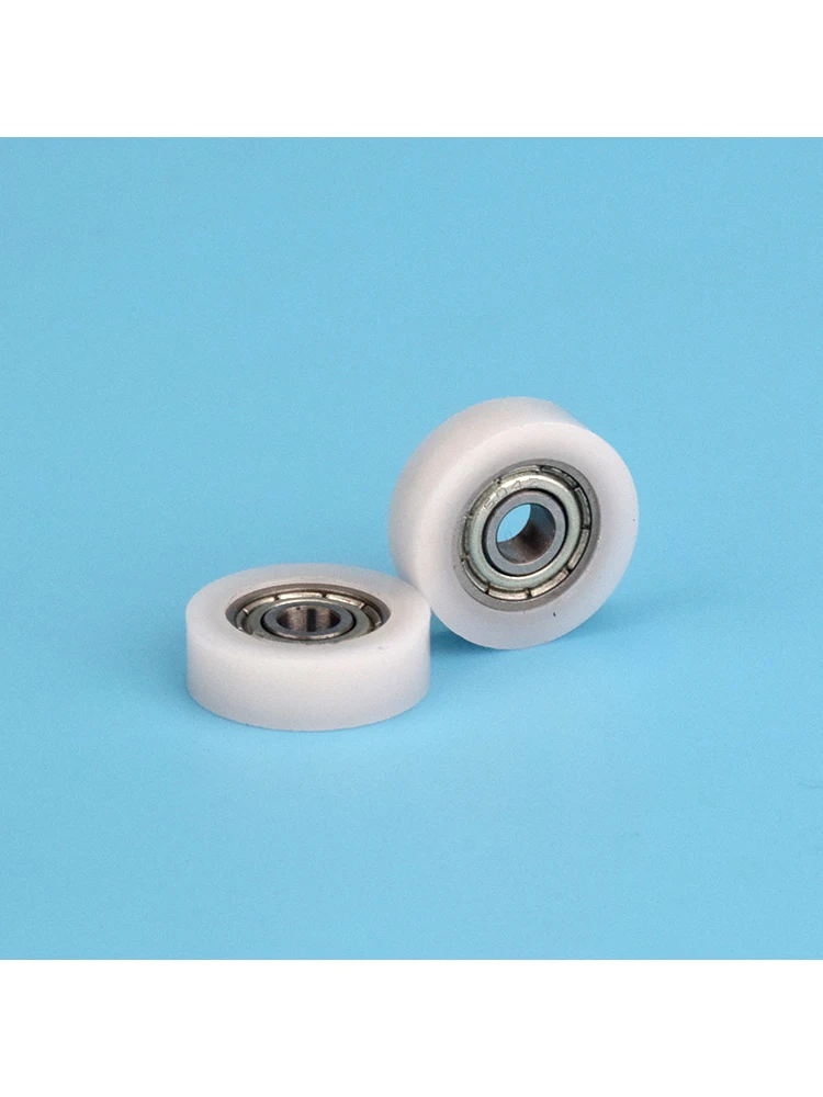 1Pc 4x16x5mm bearing wrapped plastic pulley rolling wheel micro guide wheel POM resin flat roller drawer display cabinet