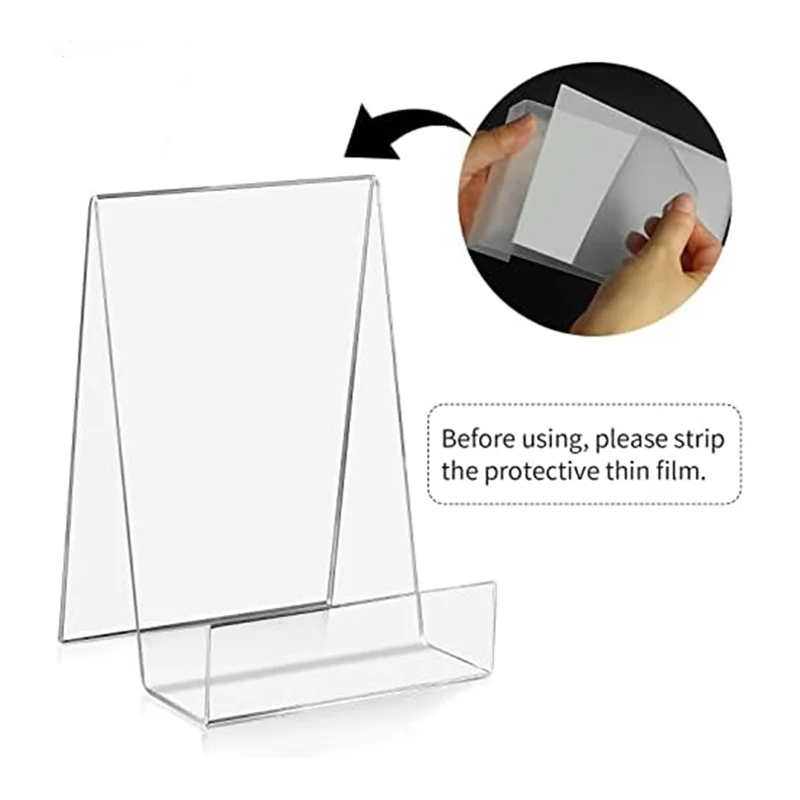 حامل كتب أكريليك مع لوحة حامل عرض شفافة لعرض الكتب، أوراق الموسيقى، الأعمال الفنية، الأقراص المضغوطة، (5 كبيرة + 5 صغيرة) متينة