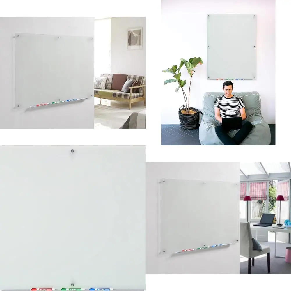 

4ft x 3ft Frosted Glass Whiteboard Kit with Accessories & Marker Holder (Non-Magnetic)