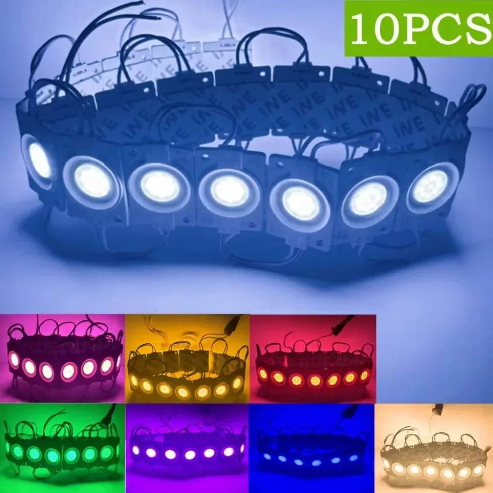 10Pcs DC12V COB LED Module IP65 Waterproof Multicolor Warm White Red Blue Pink for Christmas Decorations Shop Banner Backlight