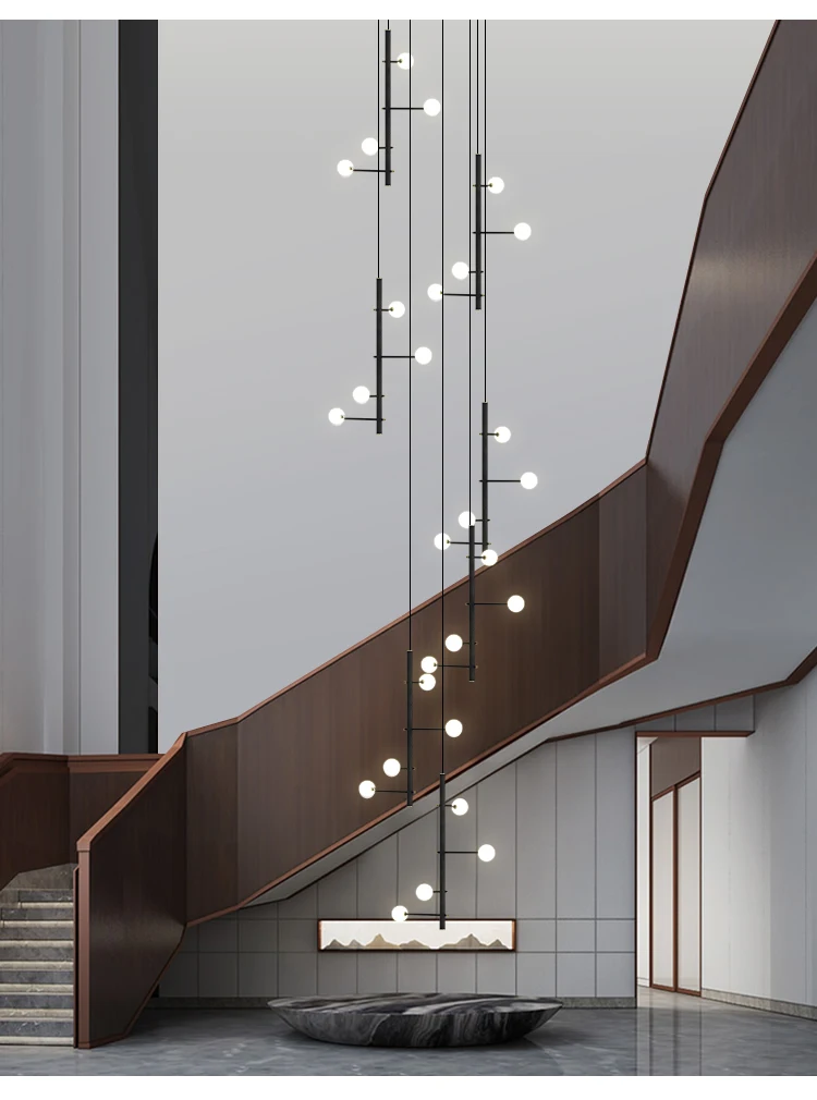 

Modern LED Pendant Light with Nordic Designer Adjustable Ceiling Lamp Suitable for Hotel Villa Lobby Lighting