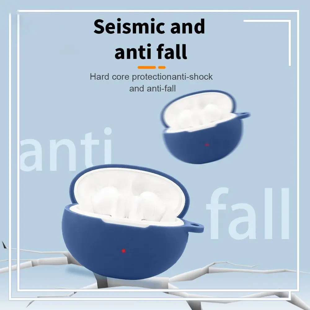 Однотонный силиконовый чехол для наушников Huawei Freebuds 6i, чехол для FreeBuds 6i, мягкий чехол для наушников с кольцом для ключей