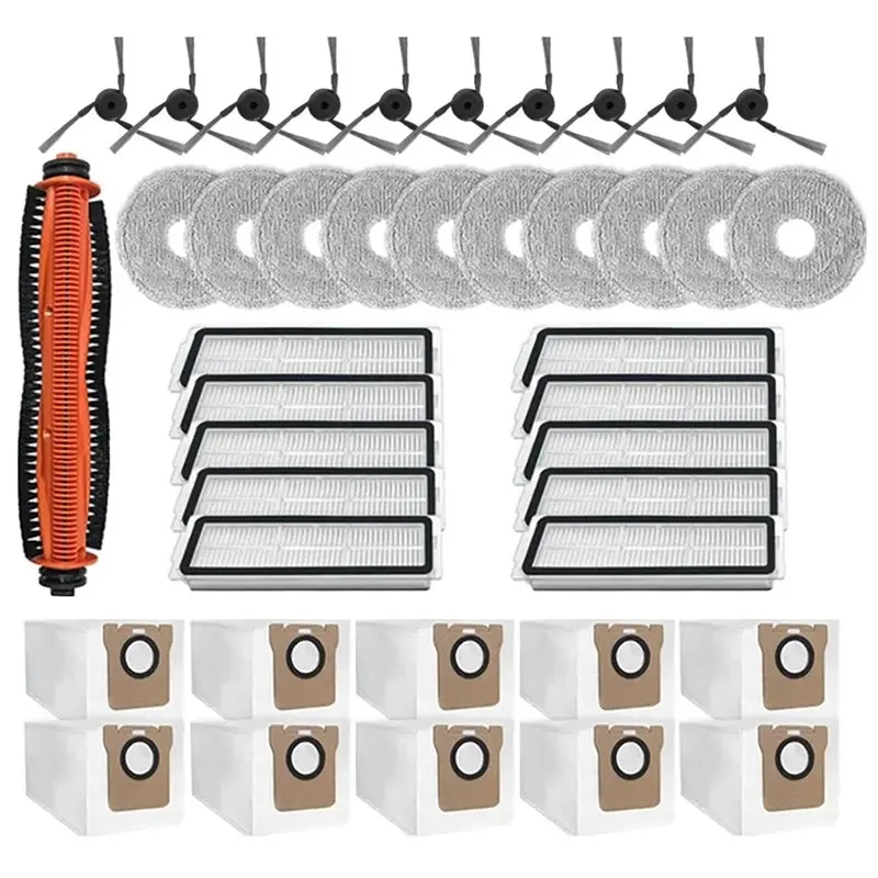 A39M 41 Uds Cepillo Lateral principal filtro HEPA paño de mopa bolsa de polvo accesorios para Xiaomi Mijia 5 PRO / OV21CN piezas de aspiradora