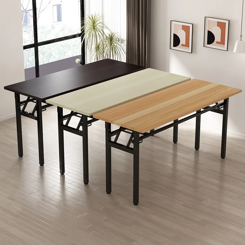 

Folding Desk No Assembly Foldable Small Computer Table Sturdy and Heavy Duty Writing Desk for Small Spaces Meeting Table