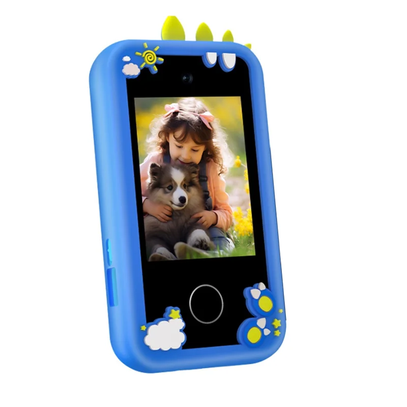 Il giocattolo per smartphone per bambini può essere fotografato/video MP3 con torcia sveglia video calendario calcolatrice registrazione doppia fotocamera
