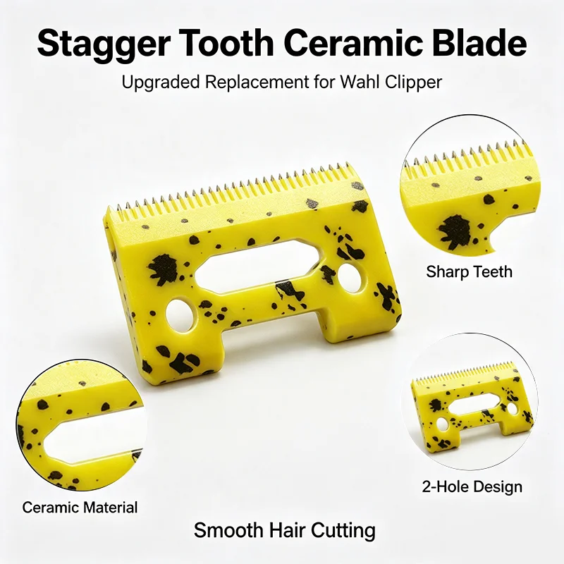 2026 1/3/5PCS Hot Sale Magic 2Hole Stagger-Tooth Ceramic Movable Blade Cordless Clipper Replaceable Blade For Wahl Shear Clipper