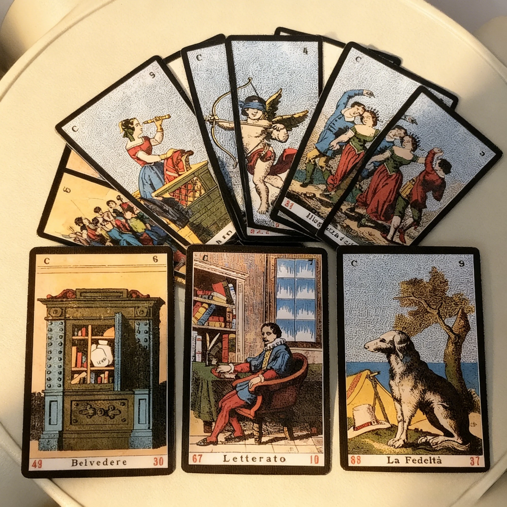 Zakformaat 9x6cm Oracle Sibyl-kaarten - Sibilla-dek in Italiaanse stijl voor dagelijkse begeleiding, waarzeggerij voor beginners, feestspeelgoed