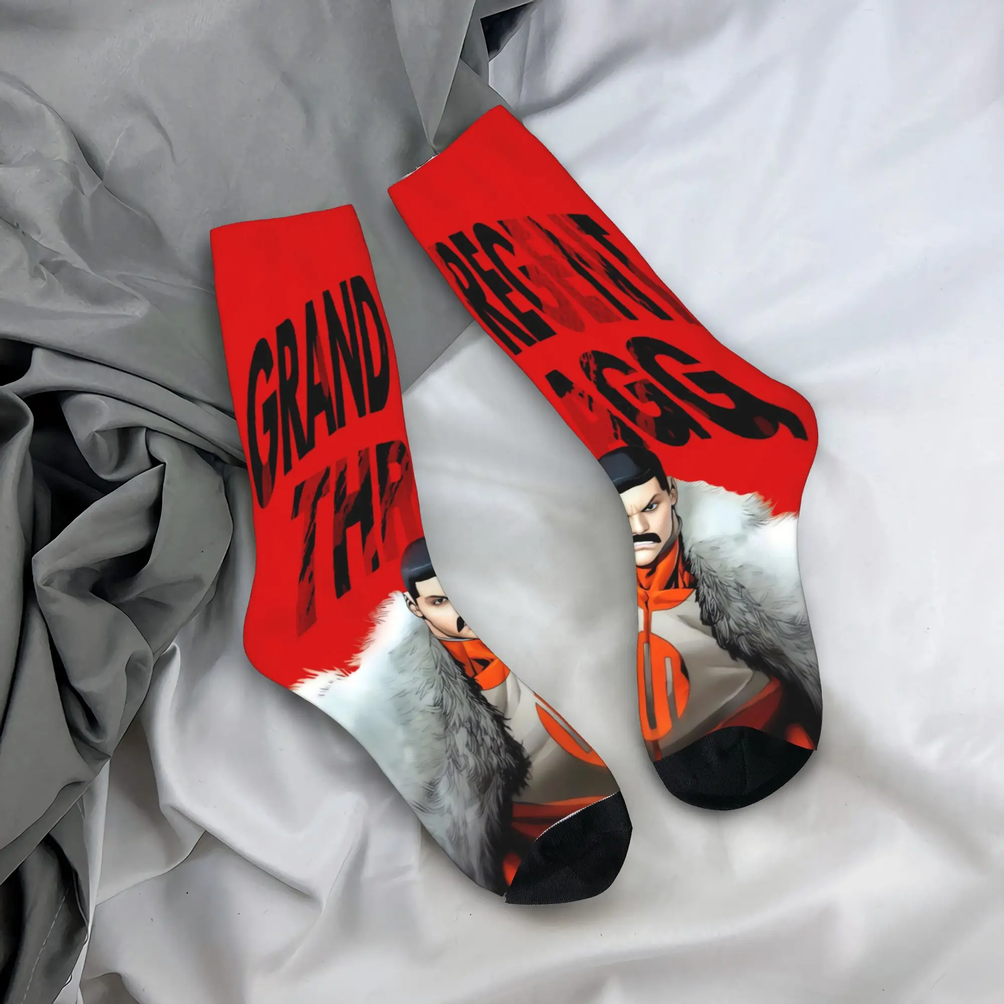 invincible thragg  Red Print Socks  Graphic Stockings Anti Sweat Men's Socks Soft Autumn Casual Climbing Socks