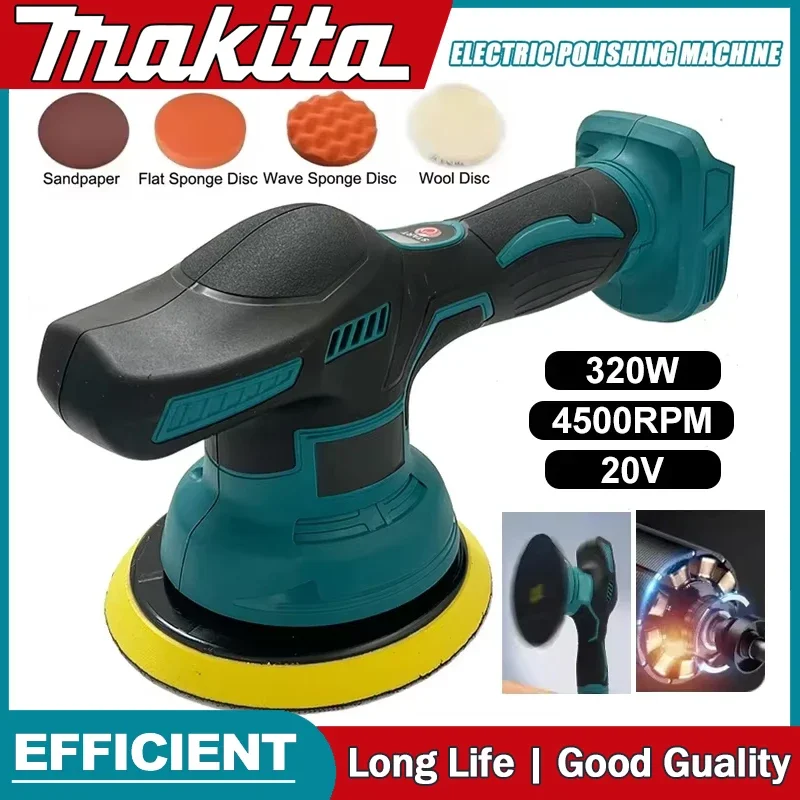 Makita Kabelloser Reparatur- und Polierer für Autos, 8-Gang Elektrischer Wachspolierer 18V-20V – Detail 1