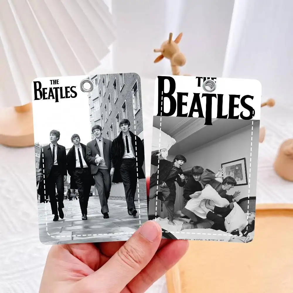 

Famous Rock Band The B-B-Beatles-es Personalised Leather Card Holder Keychain Fits Bank Subway Bus Cards