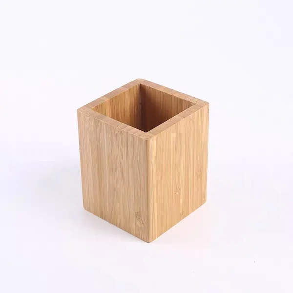 1PC Bamboo Wood Desk Pen Pencil Holder Stand Multi Purpose Use Pencil Cup Pot Desk Organizer Office Accessories