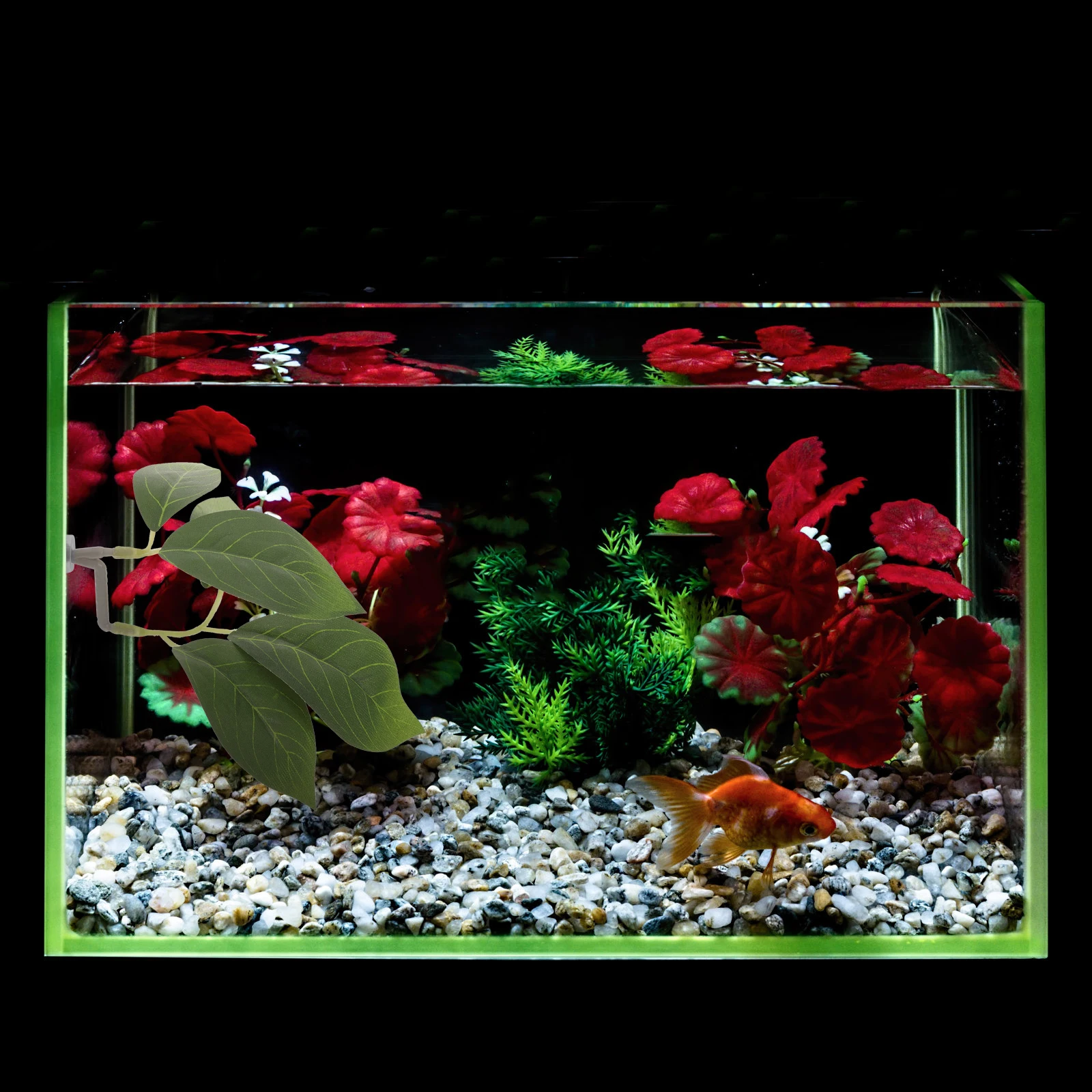 

Realistic Artificial Aquarium Plants For Betta Fish Tank Decor Suction Cups Leaf Bed Spawning Habitat Plastic Water Grass