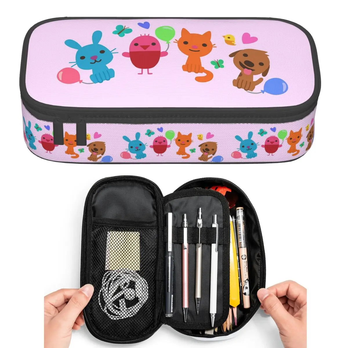 

Play Sago Mini Pink Pencil Cases for Student Pen Box Pencil Bag Large Storage Pencil Pouch Pen Holder