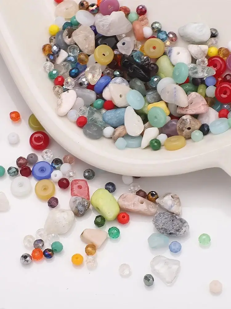 AliExpress YUANZHIRUN Mixed 5-8mm Natural Stone Chips Irregular Gravel Crystal Glass Rondelle Loose Beads for DIY Jewelry Making Earrings Bracelets