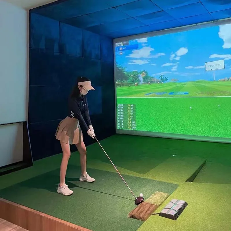 Hot Sale Interactive AR Projection Indoor Golf Club Training System Virtual Course Golf Simulator With 3D Swing