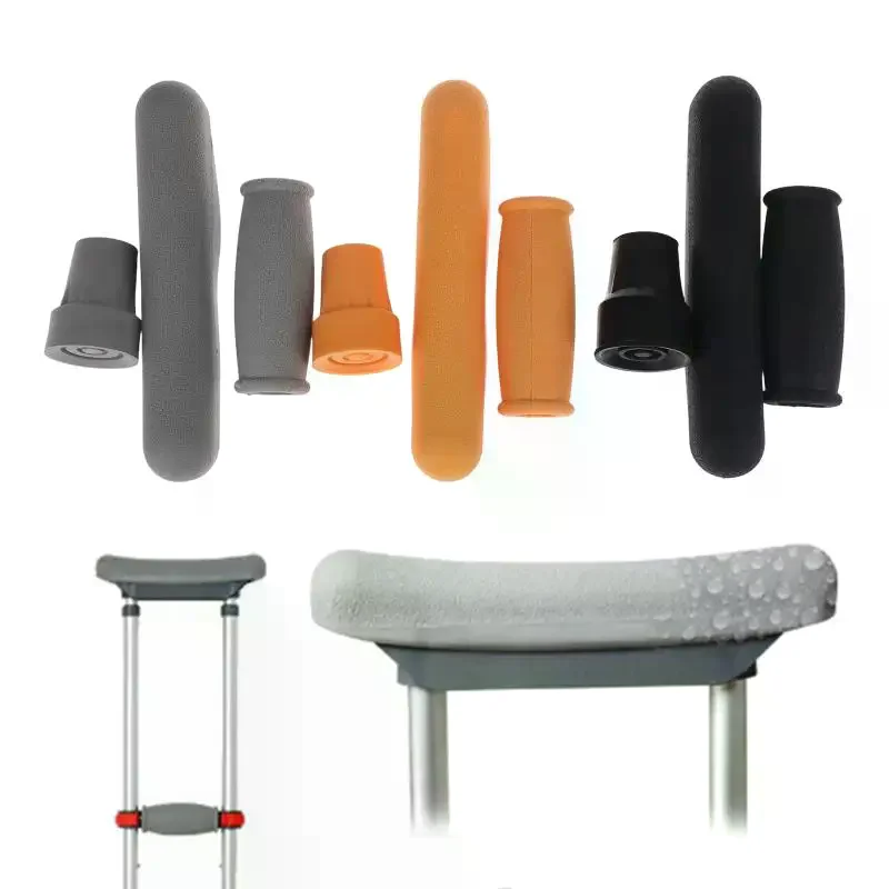 3Pcs Crutch Accessory Kit Pads Replacement, Anti Slip Rubber Underarm Cushions, Hand Grips, And Crutches Tips Feet Caps