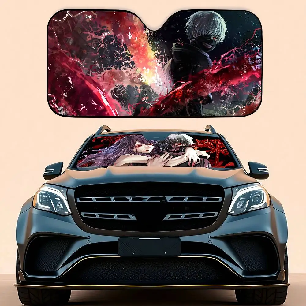 Anime Tokyo Ghoul Car SunShade Car Sunshade Covers Cover Universal Windscreen Folding Visor