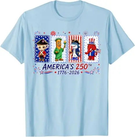 USA 250th Anniversary Tung-Tung-Tung Sahur Brainrot 4th July T-Shirt Y2k Cute Italian Brainrot Boys Fashion US Flag Graphic Tees – Detail 8
