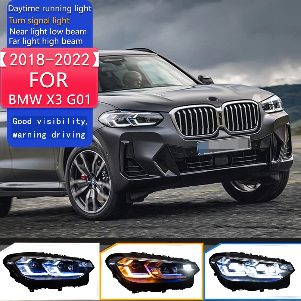 

Автомобильные фары для BMW X3 G01 Фара G08 2018-2022 Светодиодные фары DRL Указатели поворота Дневные ходовые огни Ближний свет