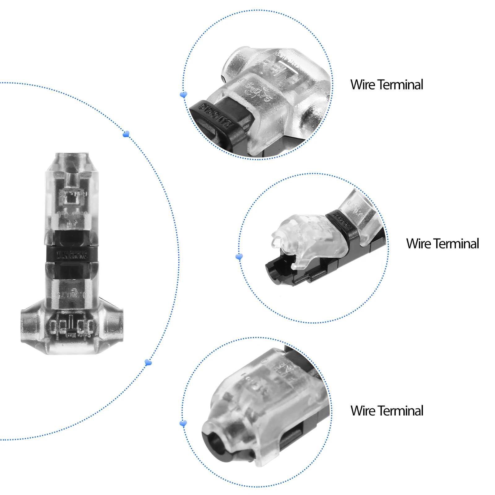 

8pcs 1 Pin 2 Type Wire Connectors Compact Universal Cable Connector For Led Strip Vehicles Insulation Clamping Wire