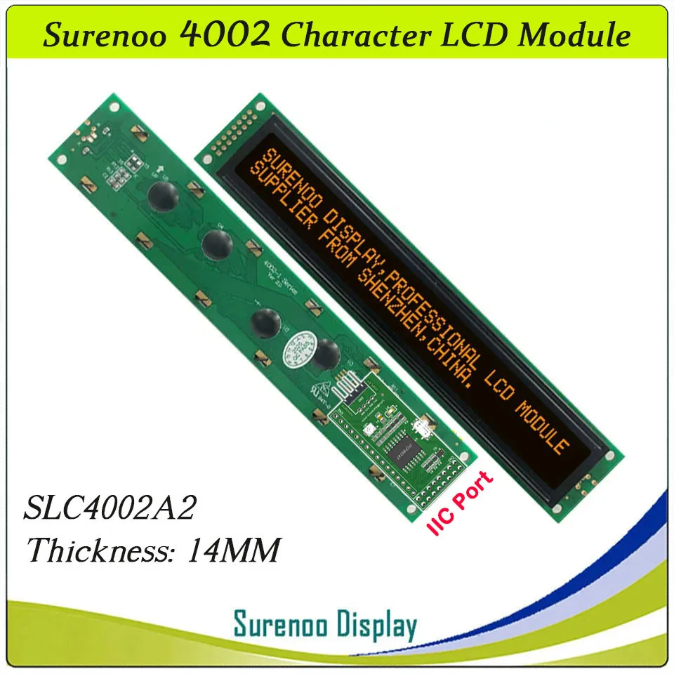 Serielles IIC / I2C / TWI 4002 402 40 * 2 Zeichen-LCD-Modul-Display Gelb Grün Blau mit Hintergrundbeleuchtung für Arduino